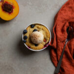 Blueberry peach cobbler for one.