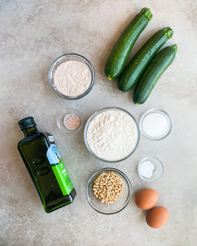 Ingredients for easy blender zucchini bread.