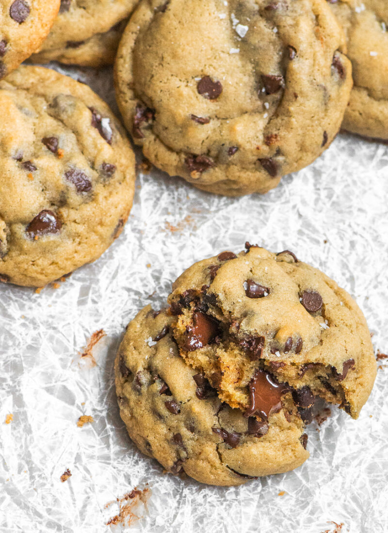 melty small batch chocolate chip cookie
