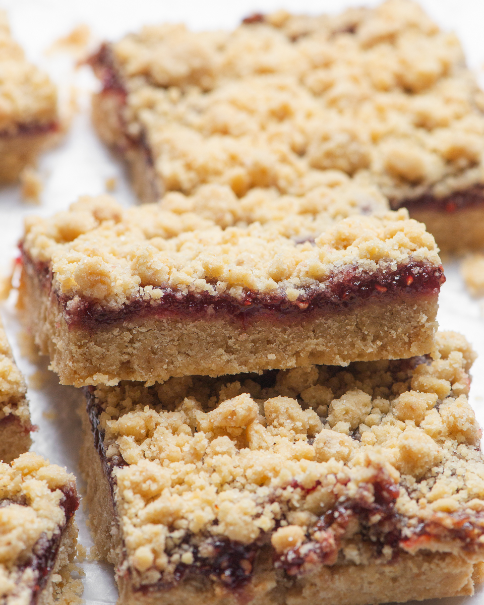 Easy PB&J Crumble Bars - Fickle Bea Bakehouse