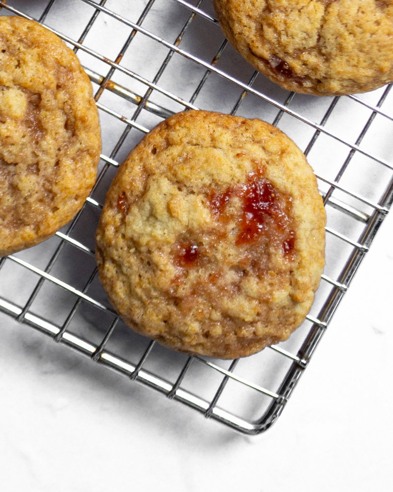 An extra jammy strawberry brown sugar cookie.