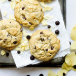 Salty and sweet chocolate chip potato chip cookies, soft and gooey when they're fresh out the oven!