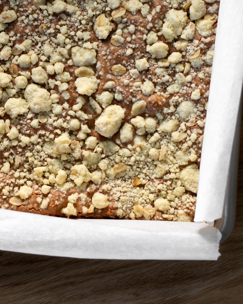 Warm and gooey Nutella crumble bars, fresh from the oven and ready to be shared with friends.